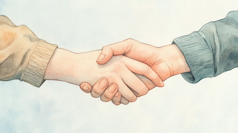 A Close-Up of Two People Shaking Hands, Demonstrating Empathy